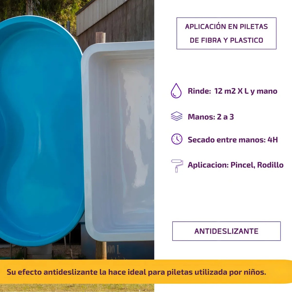 x4 Lt.PINTURA PISCINA FIBRA B/A CELESTE ARUBA