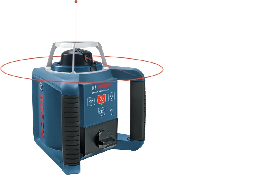 NIVEL LASER ROTATIVO BOSCH GRL300HV+Recept.+Soporte 0601.061.501