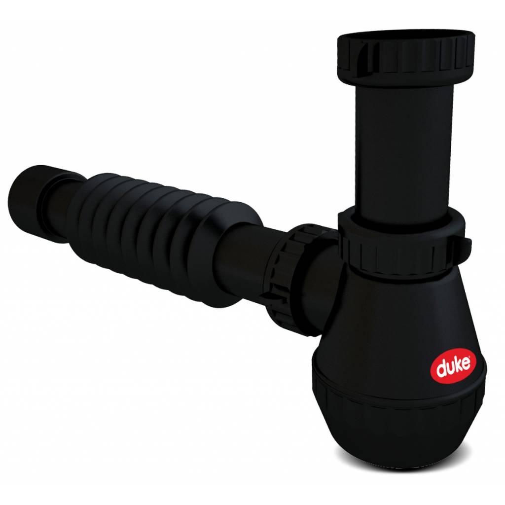 SIFON SIMPLE DUKE SAL/CORRUGADO NEGRO
