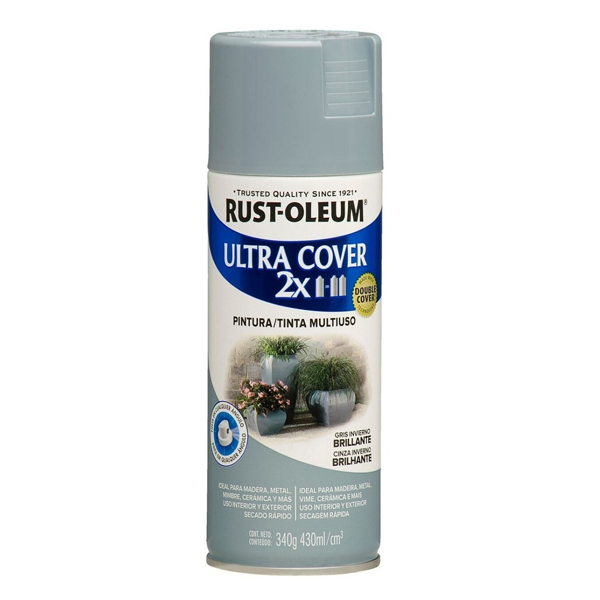 PINTURA EN AEROSOL RUST OLEUM 2X GRIS INVIERNO BRILL. 340g