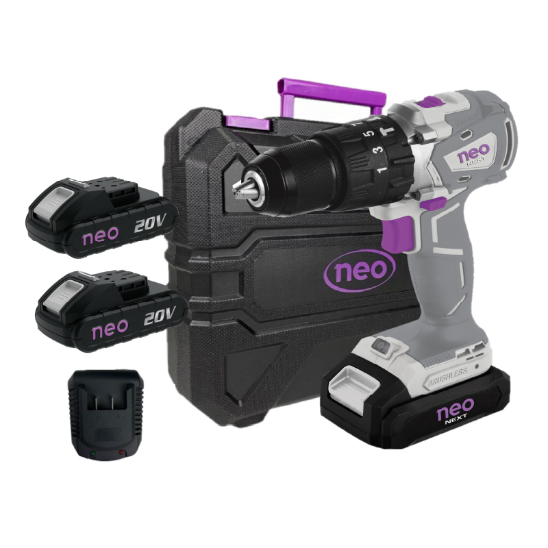 TALADRO C/PER.20v.2Ah.Brushless NEO TP1070/20K2 2bat.