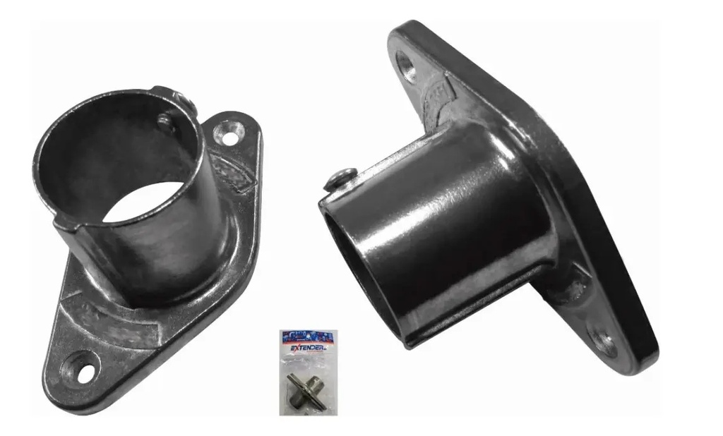 PAR SOPORTES P/BARROTE ALUM. PULIDO