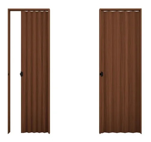 Puerta Plegable De Pvc Color Marron 0,90x2,10