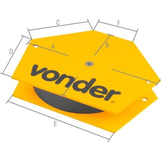 ESCUADRA MAGNETICA Soldar 30 Kg. HEXAGONAL VONDER